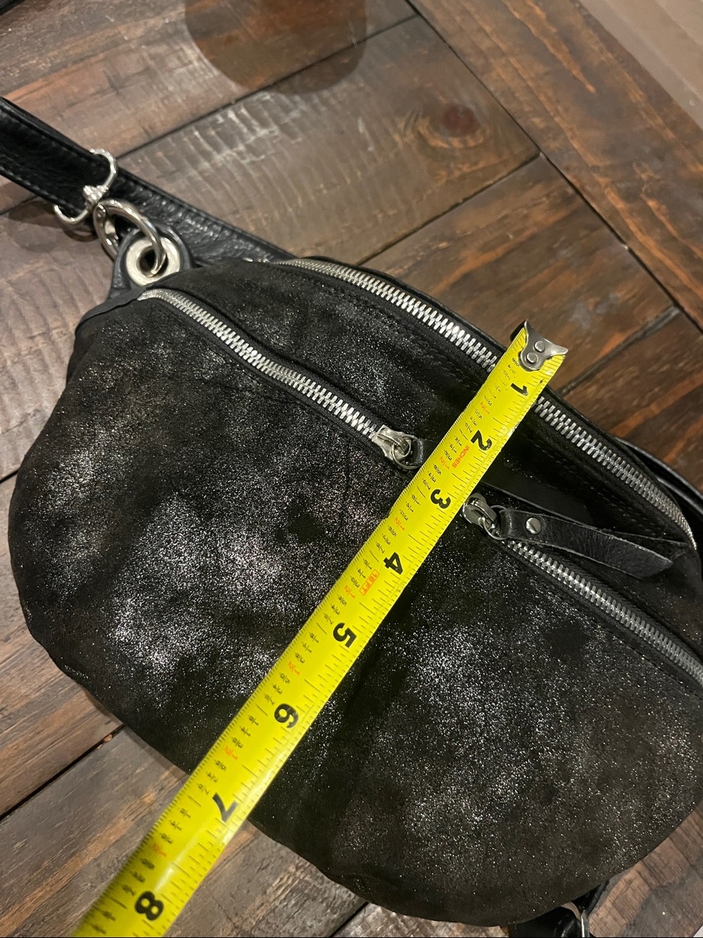 ALEMBIKA On The Go Leather Shimmer Sling Crossbody Bag - Picture 9 of 16
